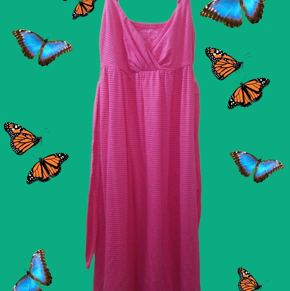 American Eagle Outfitters pink with white stripes sundress